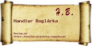 Handler Boglárka névjegykártya